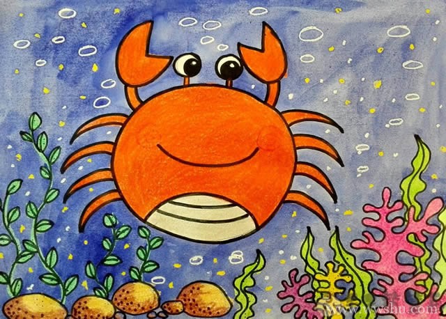 海底世界儿童画一等奖简单又漂亮