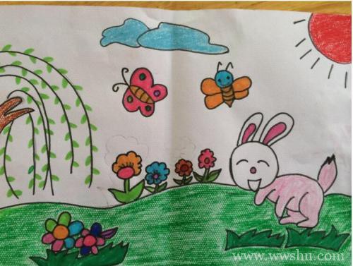 美丽的春天儿童画简单又漂亮