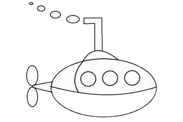 如何画潜水艇简笔画图片 潜水艇简笔画简单画法