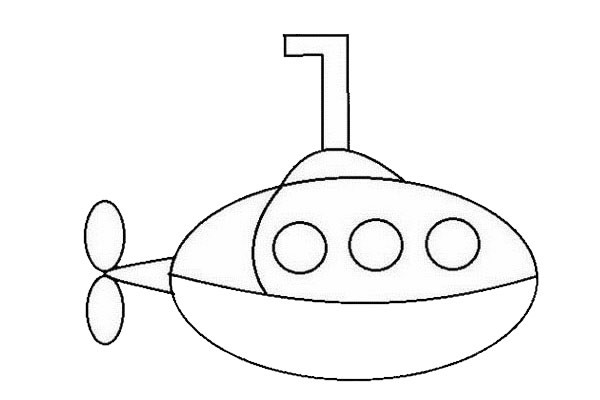 如何画潜水艇简笔画图片 潜水艇简笔画简单画法