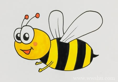 卡通蜜蜂如何画简单漂亮-蜜蜂简笔画步骤图解