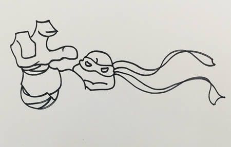 忍者神龟简笔画涂色步骤图解