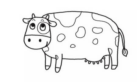奶牛的简笔画如何画最简单的