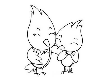 啄木鸟简笔画如何画才漂亮 卡通啄木鸟父子简笔画