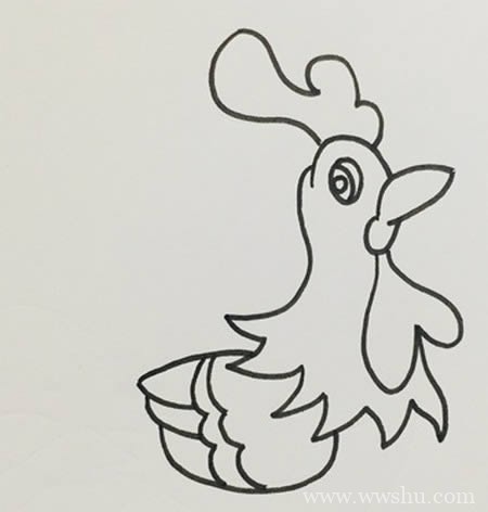 大公鸡简笔画画法步骤可爱彩色图片
