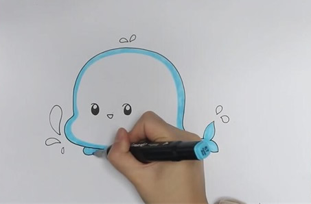 卡通小鲸鱼如何画 卡通小鲸鱼简笔画可爱画法
