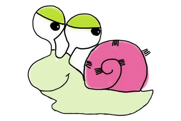 彩色卡通蜗牛简笔画如何画简单可爱画法