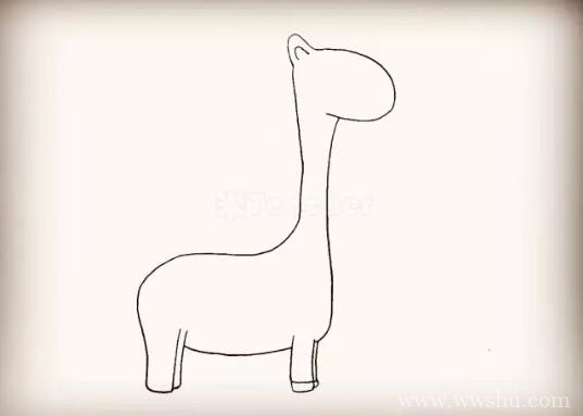 长颈鹿简笔画简单可爱彩色画法
