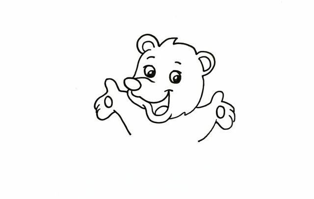 卡通熊简笔画_开心的小熊简笔画如何画简单又漂亮