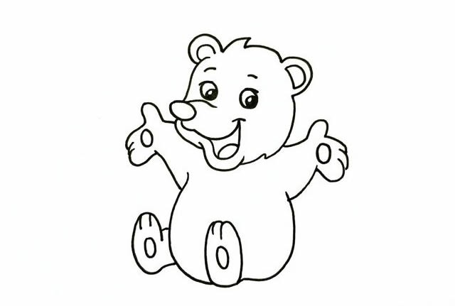 卡通熊简笔画_开心的小熊简笔画如何画简单又漂亮