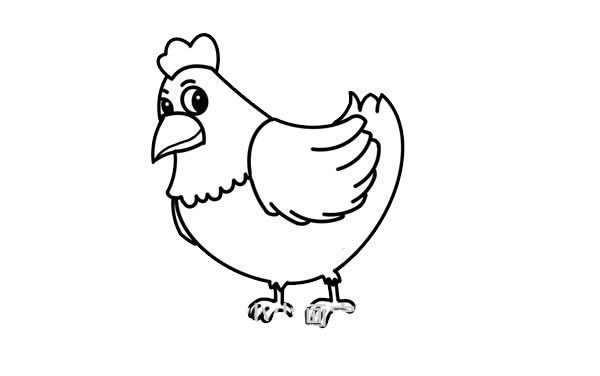 母鸡简笔画彩色可爱_母鸡简笔画如何画简单画法