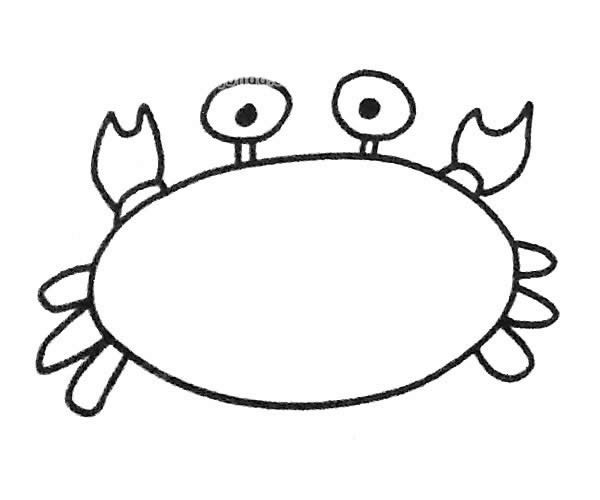 螃蟹简笔画简单画法可爱
