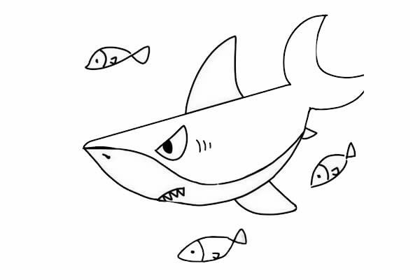鲨鱼简笔画如何画简单又漂亮