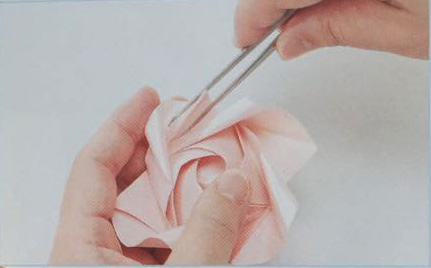 S.K.玫瑰折纸步骤图解 漂亮的玫瑰花怎么折