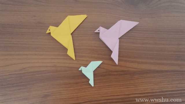 幼儿园简单折纸 鸽子的折法 图解教程